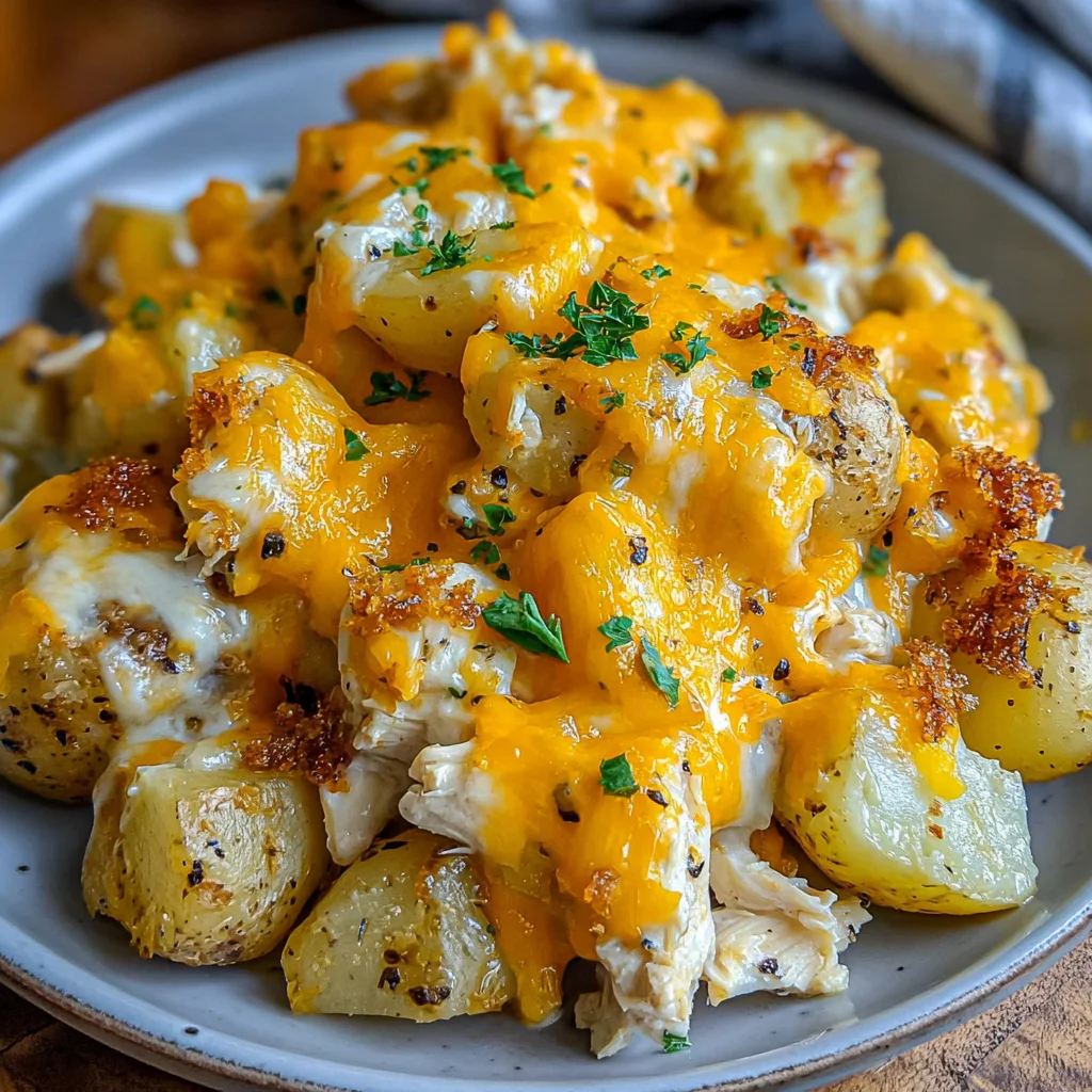 Slow Cooker Cheesy Ranch Chicken &amp; Potatoes