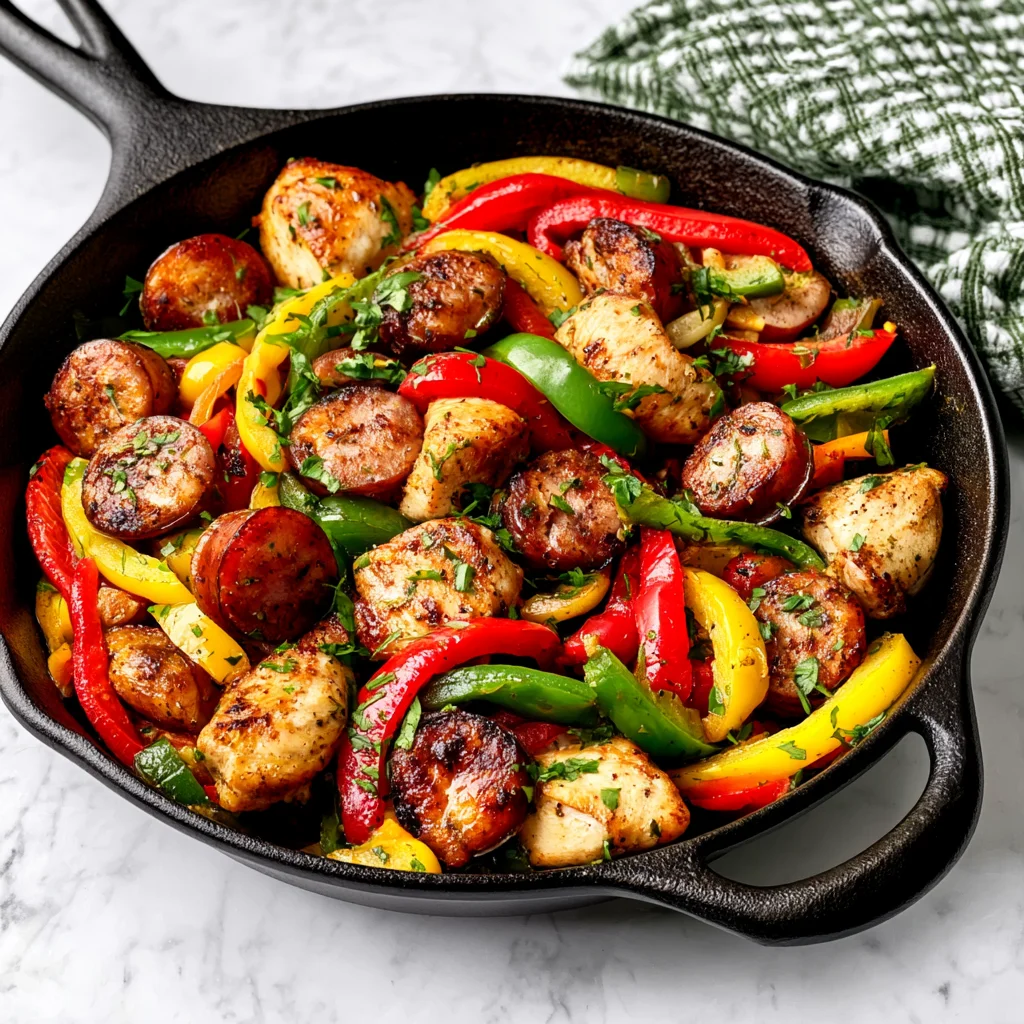Skillet Chicken and Sausage Recipe (Quick & Easy!)